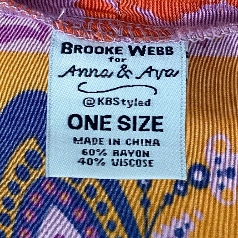 Brooke Webb for Anna & Ava One Size Kimono Robe Duster Boho Floral Orange Purple - Picture 3 of 7